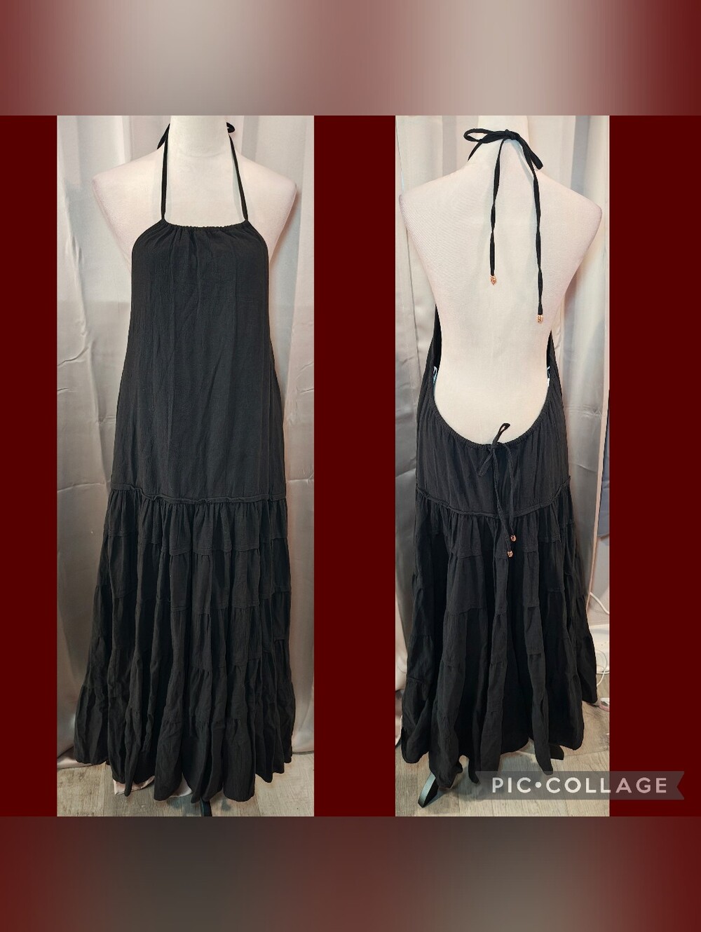 🖤🩶Free People Somewhere Sunny Drop-Waist Maxi Dress🩶🖤